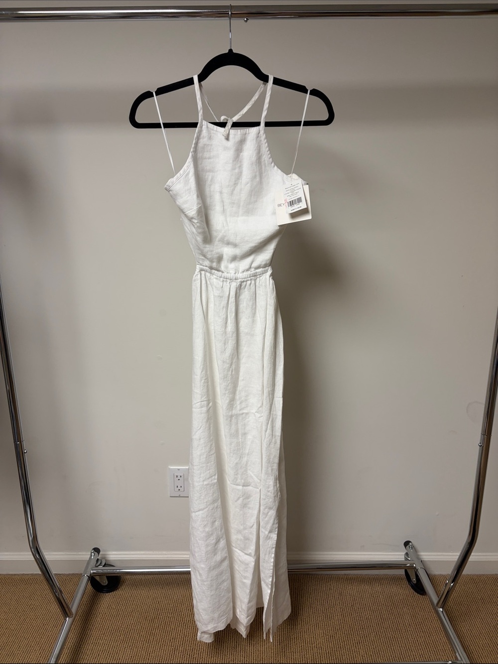 Beyond yoga linen halter dress white